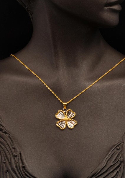 Yonca Işıltısı 14 Ayar Altın Orta Boy Kolye fiyatları