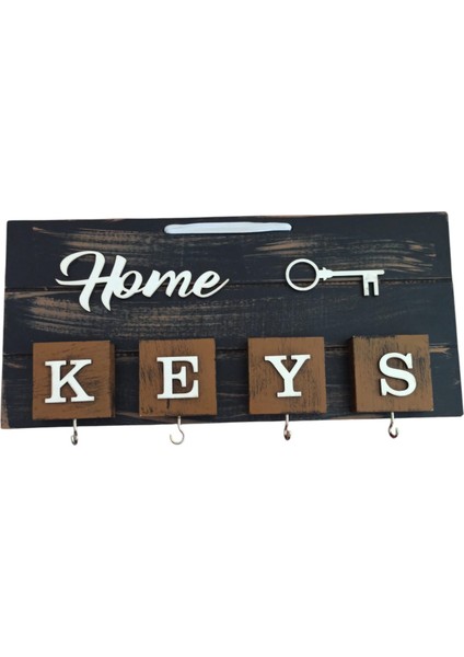 Concept Home Keys El Yapımı Ahşap Anahtar Askısı, Pano Anahtarlık Naturel Renk