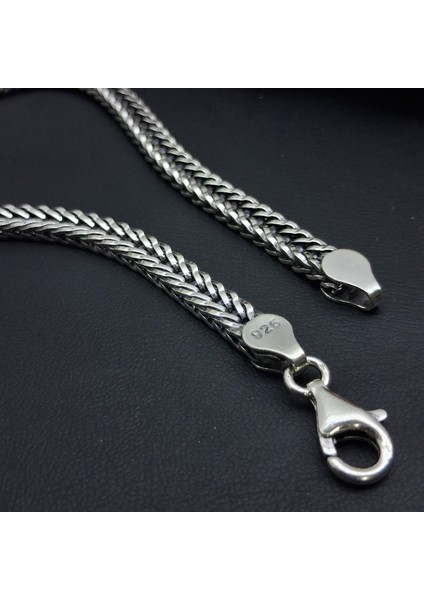 925 Ayar Gümüş Tilki Kuyruğu Kare Model Bileklik 5mm modelleri