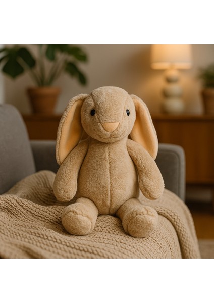 Uzun Kulaklı Yumuşak Tavşan Peluş Oyuncak – Uyku Arkadaşı - Yumuşak, Uzun Kulaklı, Kahverengi
