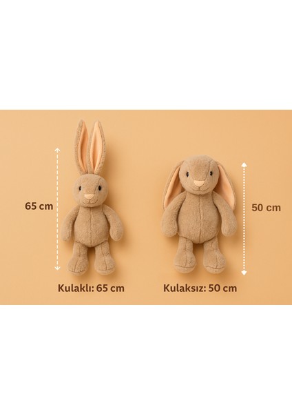 Uzun Kulaklı Yumuşak Tavşan Peluş Oyuncak – Uyku Arkadaşı - Yumuşak, Uzun Kulaklı, Kahverengi