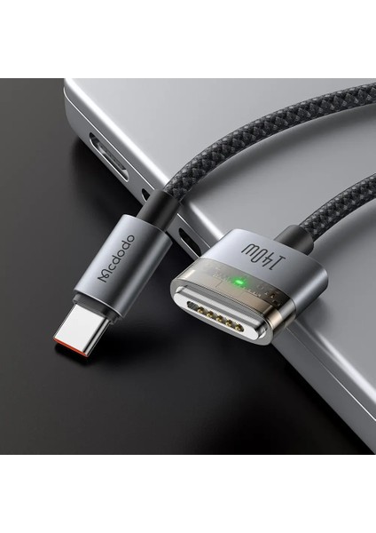 CA-2070 140W Usb-C - Magsafe 3 Manyetik Bağlantı Kablosu 2m - Siyah modelleri