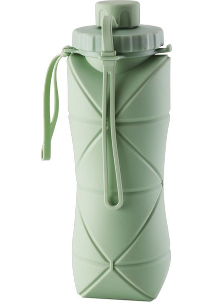Silikon Açık Katlanır Su Şişesi Taşınabilir Sıkıştırılabilir Şişe Yüksek Sıcaklığa-Yeşil (Yurt Dışından)
