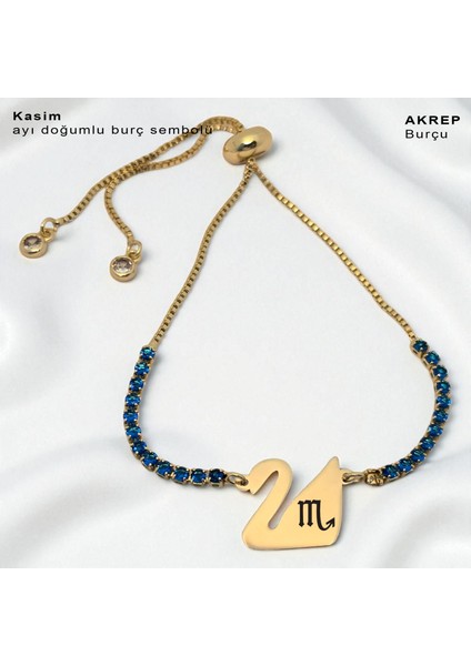 14 Ayar Plakalı Altın Kasım Ayı Doğumları Için Mavi Taşlı Kuğu Kuşu Figürlü Hediye BILEKLIK-600AY fiyatları