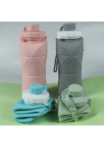 Silikon Açık Katlanır Su Şişesi Taşınabilir Sıkıştırılabilir Şişe Yüksek Sıcaklığa (Yurt Dışından) indirimleri