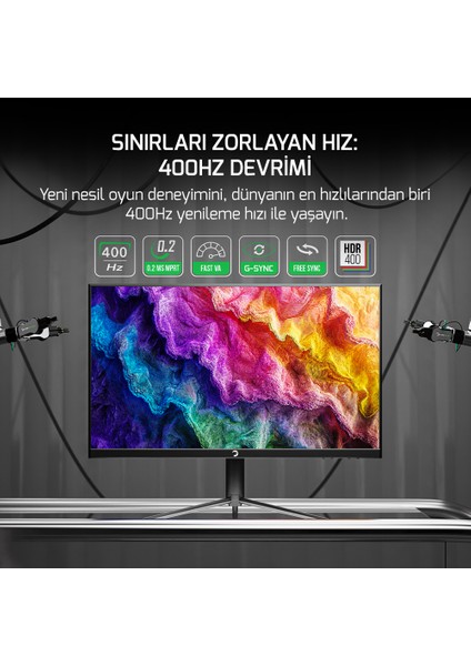 Lucid S40 24.5'' 400Hz 0.2ms Fast Va E Spor Pivot Rgb Gaming Monitör fiyatları