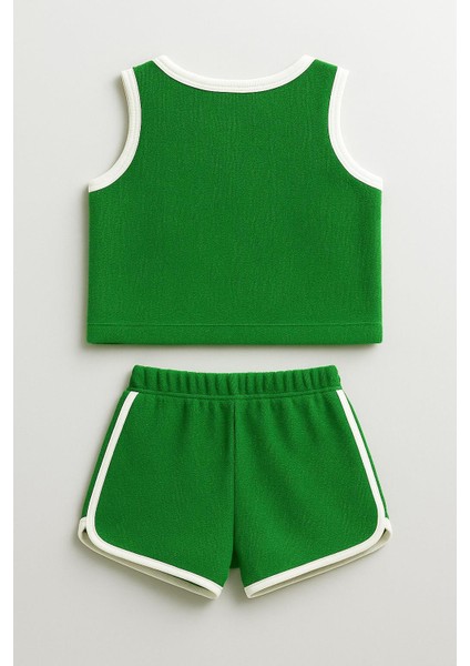 Erkek Çocuk Havlu Tennis Nakışlı Alt Üst Takım - Yeşil (3-4 Yaş 8-9 Yaş) modelleri