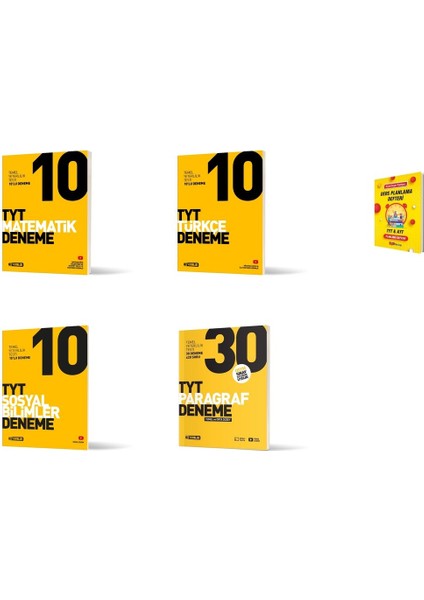 Tyt Matematik Türkçe Sosyal ve Paragraf 4lü Deneme Seti + Planlama Defteri