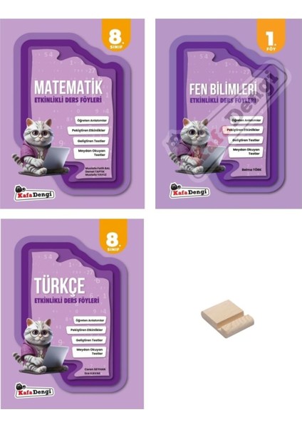 LGS 8. Sınıf Matematik – Fen Bilimleri ve Türkçe Etkinlikli Ders Föyleri 3'lü Set - Telefon Tutucu
