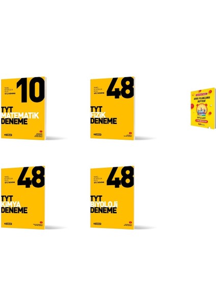 Tyt Matematik Fizik Kimya ve Biyoloji 4lü Deneme Seti + Planlama Defteri