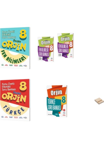 Fenomen Yayıncılık Orjin LGS 8. Sınıf Fen Bilimleri – Türkçe Konu Özetli 1 ve 2. Dönem Soru Bankası 5'li Set - Telefon Tutucu