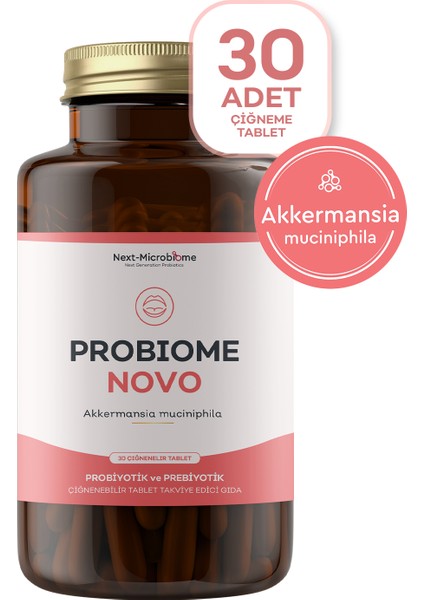 Probiome-Novo Akkermansia Muciniphila Probiyotik İçeren Çiğneme 30 Tablet