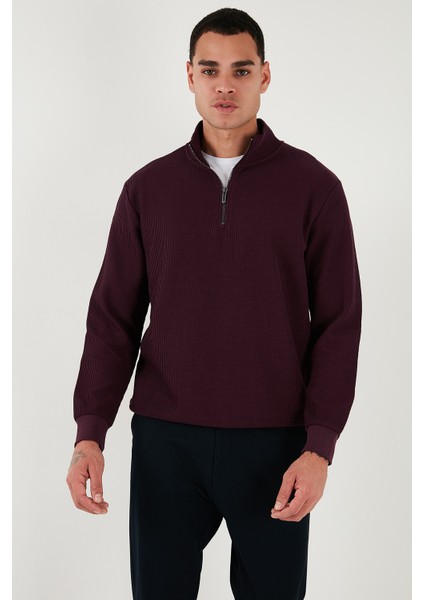 Pamuklu Regular Fit Yarım Fermuarlı Dik Yaka Sweat Erkek Sweat 5905716 modelleri