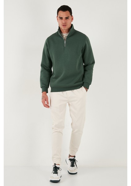 Pamuklu Regular Fit Yarım Fermuarlı Dik Yaka Sweat Erkek Sweat 59052592 fiyatları