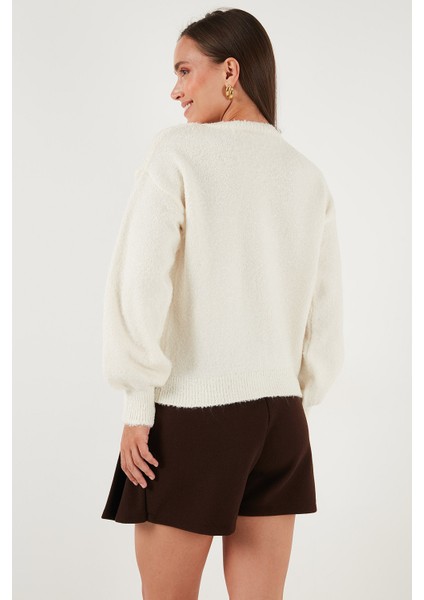 Premium Regular Fit Bisiklet Yaka Yumuşak Dokulu Hırka Bayan Hırka 680HI00147