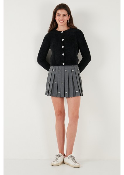 Fitted Fit Bisiklet Yaka Yumuşak Dokulu Crop Hırka Bayan Hırka 4615559 fırsatları