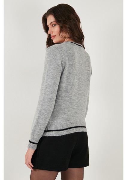 Premium Fitted Fit Bağlamalı Yaka Düğmeli Triko Hırka Bayan Hırka 680HI002408