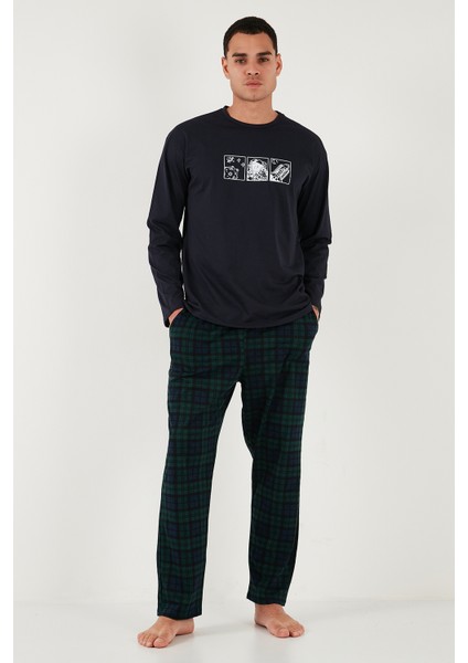 Ekoseli Pamuklu Regular Fit Yükske Bel Bisiklet Yaka Pijama Takımı Erkek Pijama Takımı 6574000 fiyatları