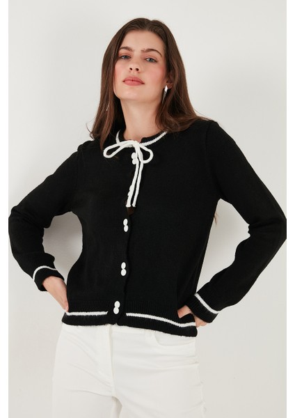 Premium Fitted Fit Bağlamalı Yaka Düğmeli Triko Hırka Bayan Hırka 680HI002408 fiyatları