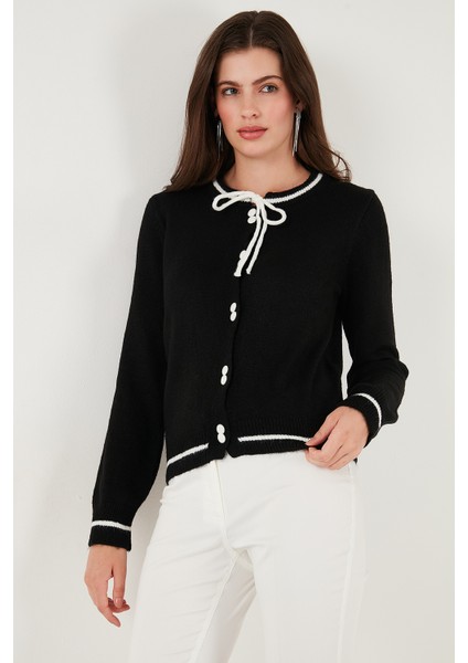 Premium Fitted Fit Bağlamalı Yaka Düğmeli Triko Hırka Bayan Hırka 680HI002408 fırsatları