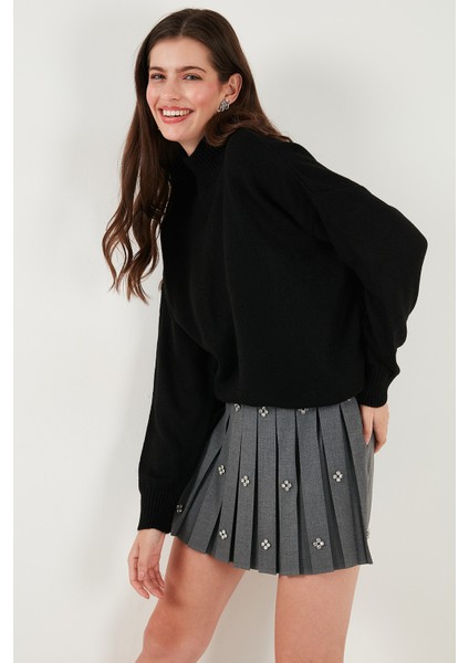 Premium Oversize Fit Balıkçı Yaka Yumuşak Dokulu Triko Kazak Bayan Kazak 680KZ00469 fırsatları