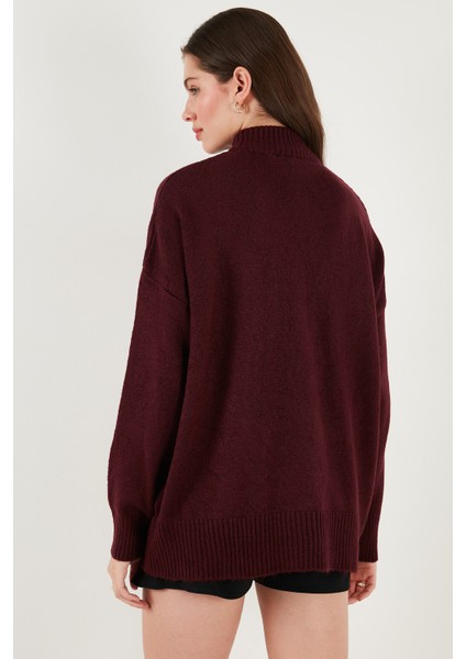 Premium Oversize Fit Balıkçı Yaka Yumuşak Dokulu Triko Kazak Bayan Kazak 680KZ00469