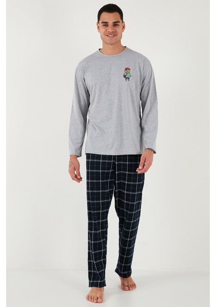 Ekoseli Regular Fit Yüksek Bel Cepli Bisiklet Yaka Pijama Takımı Erkek Pijama Takımı 6574002 modelleri