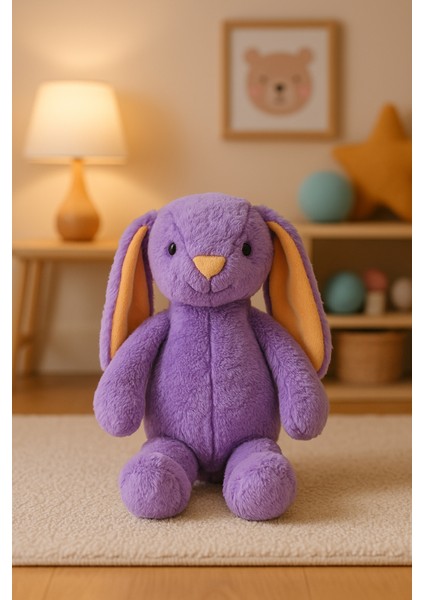 Uzun Kulaklı Yumuşak Tavşan Peluş Oyuncak – Uyku Arkadaşı - Yumuşak, Uzun Kulaklı, Mor