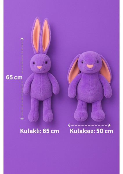 Uzun Kulaklı Yumuşak Tavşan Peluş Oyuncak – Uyku Arkadaşı - Yumuşak, Uzun Kulaklı, Mor indirimleri