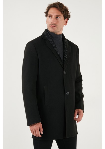 Yırtmaçlı Slim Fit Mono Yaka Kaşe Kaban Erkek Kaban 58400589 indirimleri