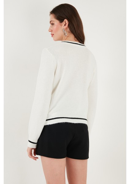 Premium Fitted Fit Bağlamalı Yaka Düğmeli Triko Hırka Bayan Hırka 680HI002408