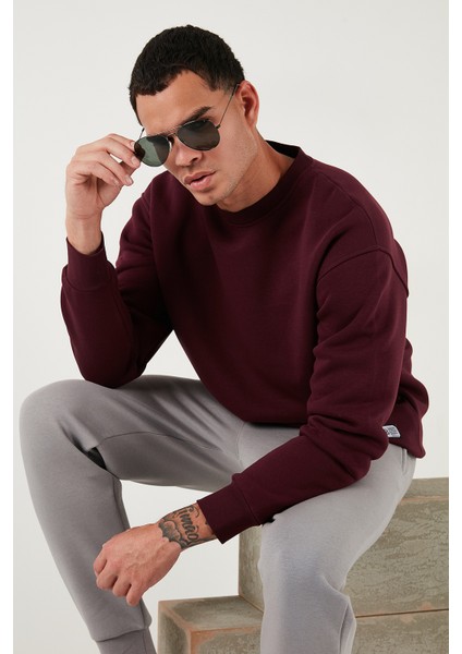 Regular Fit Bisiklet Yaka Pamuklu Içi Tüylü Yumuşak Şardonlu Sweat Erkek Sweat 5905255