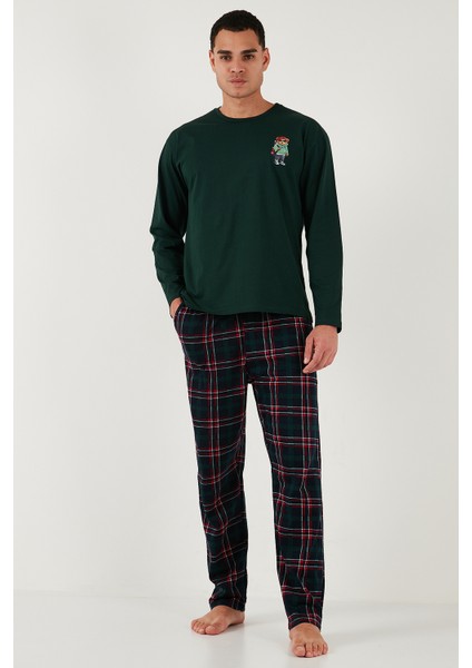 Ekoseli Regular Fit Yüksek Bel Cepli Bisiklet Yaka Pijama Takımı Erkek Pijama Takımı 6574002 modelleri
