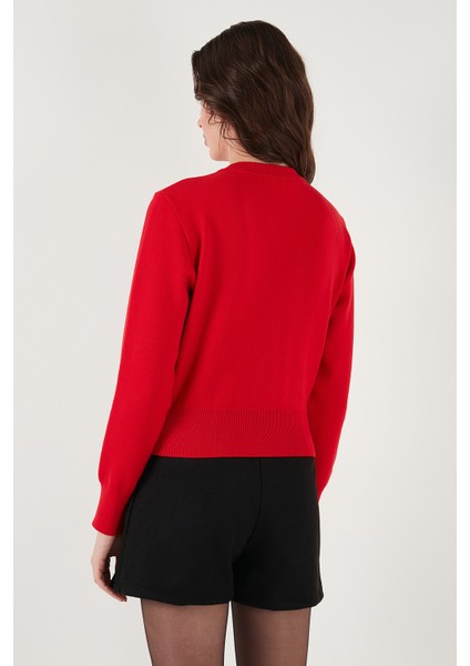 Premium Regular Fit Yuvarlak Yaka Crop Triko Hırka Bayan Hırka 680HI00110