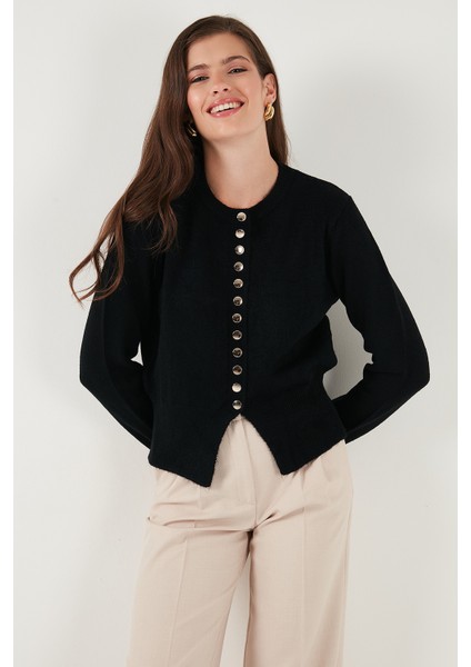 Premium Comfort Fit Yuvarlak Yaka Crop Triko Hırka Bayan Hırka 680HI00164 fiyatları