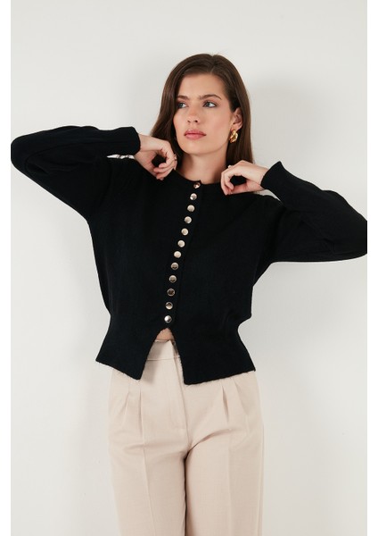 Premium Comfort Fit Yuvarlak Yaka Crop Triko Hırka Bayan Hırka 680HI00164 indirimleri