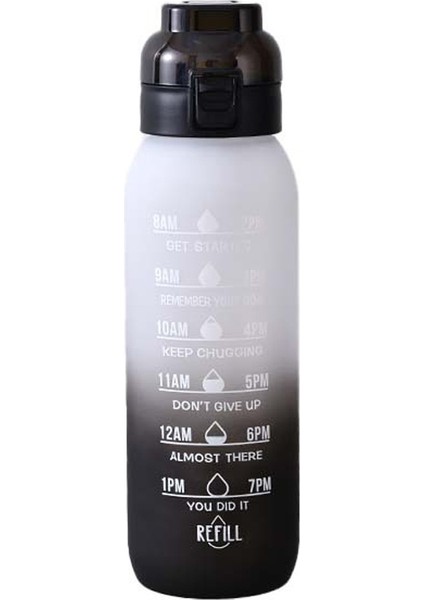 1000ML Büyük Kapasiti Tritan Su Kupa Gradyan Renk Açık Hava Spor Su Şişesi (Yurt Dışından)