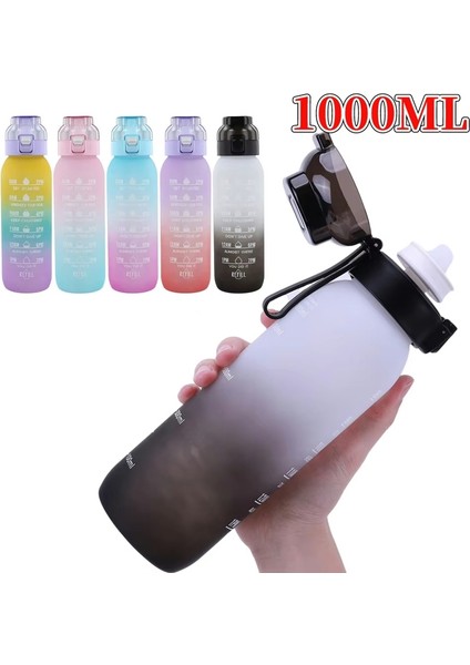 1000ML Büyük Kapasiti Tritan Su Kupa Gradyan Renk Açık Hava Spor Su Şişesi (Yurt Dışından) modelleri