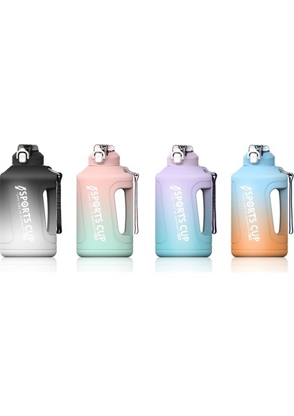 3800ML Büyük Kapasiti Gradyan Saman Kupası Spor Şişesi Ölçekli (Yurt Dışından) fırsatları