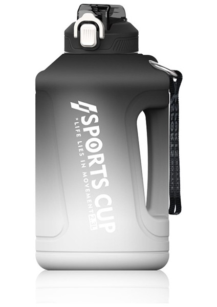 3800ML Büyük Kapasiti Gradyan Saman Kupası Spor Şişesi Ölçekli (Yurt Dışından)