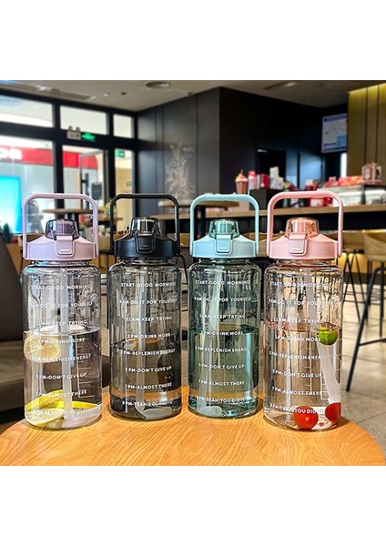 GYBL4503 2000ML Samanlı Büyük Kapasiti Açık Hava Spor Su Şişesi, Özlik: Pembe+3d Çıkartmalar Pink+3d Stickers (Yurt Dışından) fiyatları