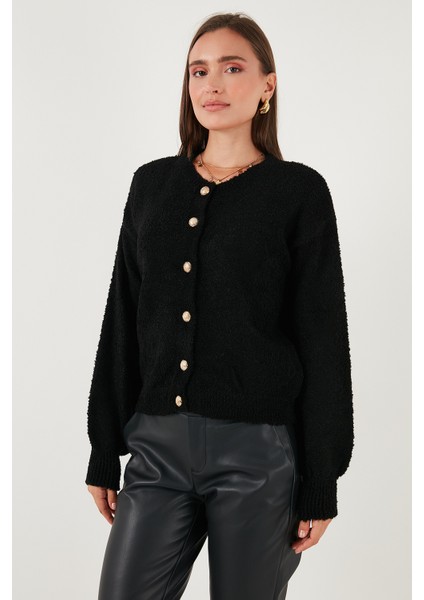 Premium Regular Fit Bisiklet Yaka Yumuşak Dokulu Hırka Bayan Hırka 680HI00147