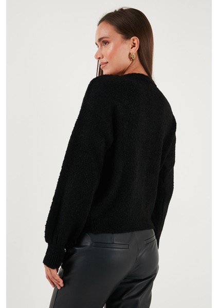 Premium Regular Fit Bisiklet Yaka Yumuşak Dokulu Hırka Bayan Hırka 680HI00147