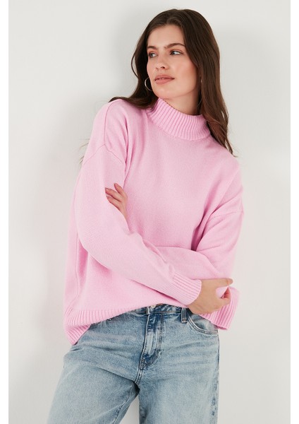 Premium Oversize Fit Balıkçı Yaka Yumuşak Dokulu Triko Kazak Bayan Kazak 680KZ00469 fırsatları