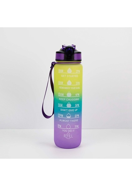 1000ML Gradyan Uzay Kupası Spor Şişesi Sıçrama Kapak Saman Kupası (Yurt Dışından)