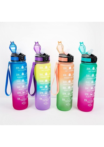 1000ML Gradyan Uzay Kupası Spor Şişesi Sıçrama Kapak Saman Kupası (Yurt Dışından) fiyatları