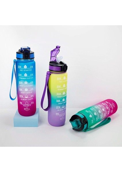 1000ML Gradyan Uzay Kupası Spor Şişesi Sıçrama Kapak Saman Kupası (Yurt Dışından) fırsatları