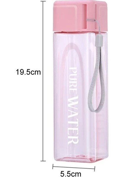 Basit Kare Kupa Taşınabilir Sızdırılabilir Sızdırmaz Plastik Fincan Spor Kamp Şişesi 500ML (Yurt Dışından) modelleri