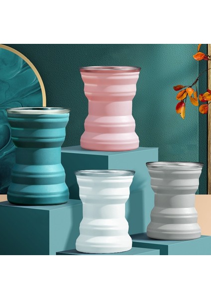 AK1313 320ML Taşınabilir Silikon Katlanır Su Kupası Kapaklı (Yurt Dışından) fiyatları