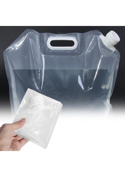 Katlanabilir Su Torbası Açık Spor Kamp Yürüyüşü Storge Su Kovası Piknik Su Kabı Kaldırma Taşıyıcı Su Torbası 10L (Yurt Dışından)
